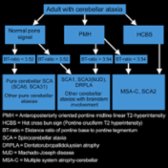 Flow chart shows a diagnostic decision tree for cerebellar ataxia.